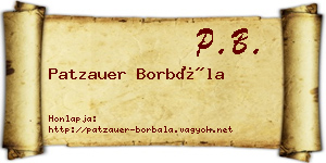 Patzauer Borbála névjegykártya